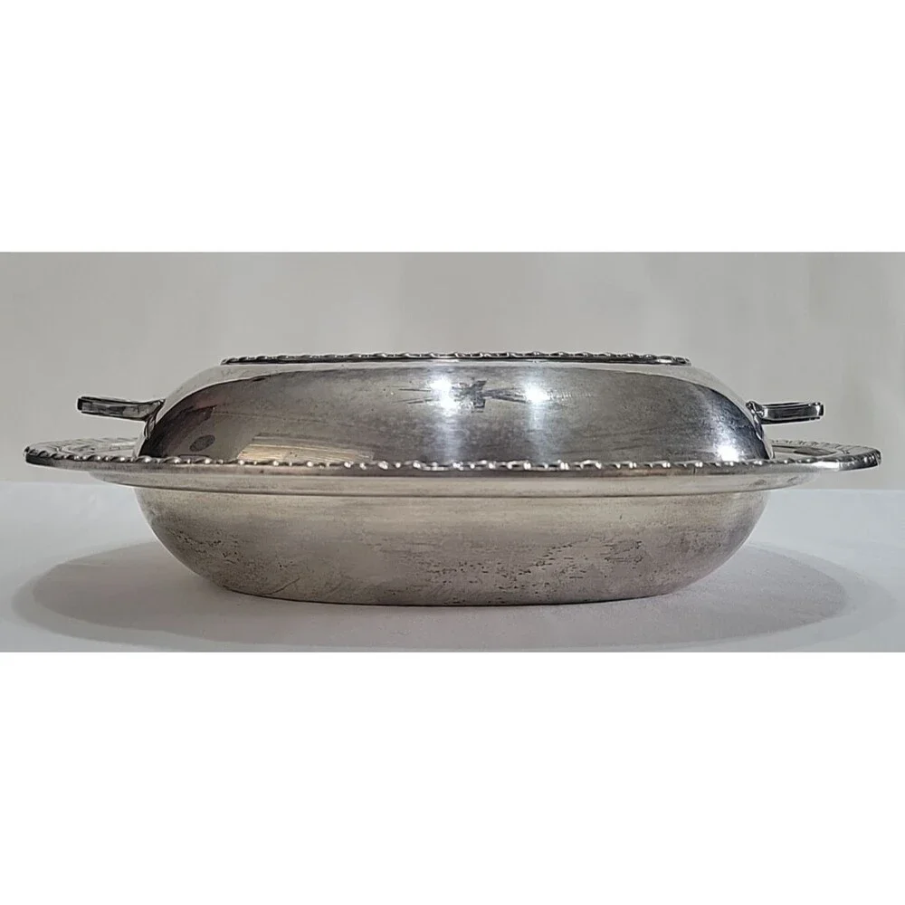 Vintage Viking EPNS Yorkshire Covered Serving Dish Silverplate V101 Oval 12